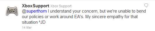 @superthom I understand your concern, but we're unable to bend our policies or work around EA's. My sincere empathy for that situation ^JD